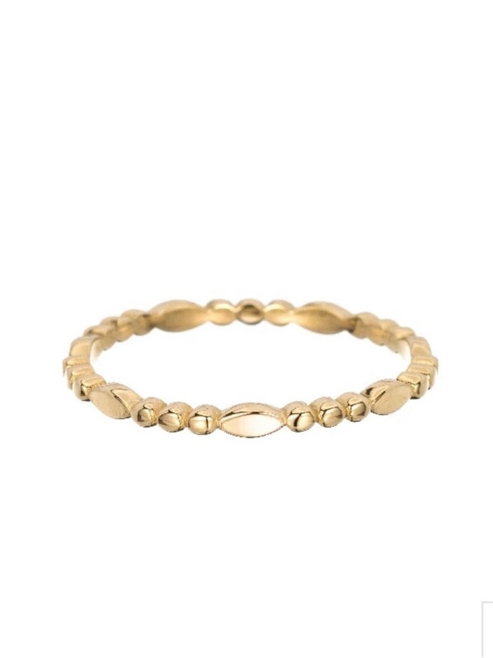 Jennie Kwon Designs 14k Gold Marquis Beaded Stacking Ring - Size 7